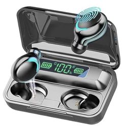 Wireless Earbuds with Large Charging Case and Phone Charging Function, IPX5 Waterproof, Hi-Fi Stereo Sound, Touch Control, for iOS/Android