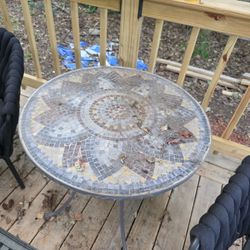 Patio Bistro Set 2 Chairs And Table Iron