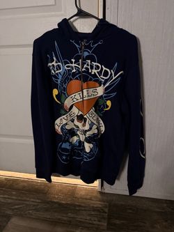 Ed hardy navy blue zip up medium it’s men’s but also looks good on girls