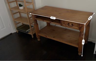 FREE Rustic Solid Wood computer Desk with Drawer