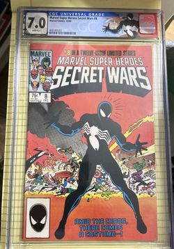 SECRET WARS #8 CGC 1984 KEY ISSUE 1ST SYMBIOTE BLACK SUIT SPIDERMAN VENOM DOOMSDAY MARVEL COMIC