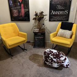 Two Yellow Rocking Chairs