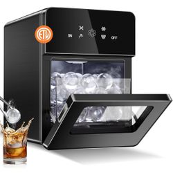 ☆ SOZT 2" Ice Ball Maker Countertop, 4Pcs Ready in 40Mins, 144Pcs/Day, Sphere Ice Maker Machine with Self-Cleaning, Auto & Manual Fill, Round Ice Cube