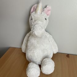 Jellycat Bashful Unicorn Stuffed Animal 12" Plush Lovey White & Pink Floppy