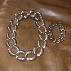Silver plate necklace and bracelet set