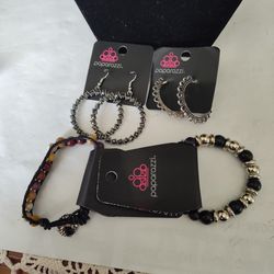 All 4 New PAPPARAZZI ITEMS $8.00 2 Pair Pierced Earrings & 2 Beaded Bracelets