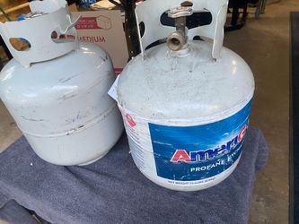 Propane tanks- half full
