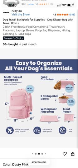 Rubyloo doggy bag backpack