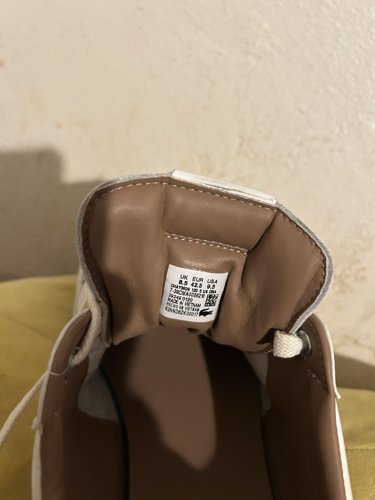 Lacoste 1927 men's tennis shoes, size