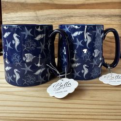 10 Strawberry Street Bella Coffee & Tea Mugs ~ NEW