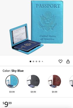 Passport Holder Travel Accessories Documents Organizer Protector for Women Men, Sky Blue 