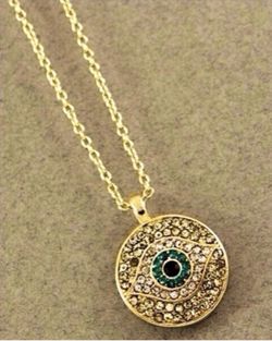New Goldtone Evil Eye Necklace