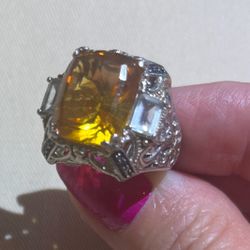 Large Citrine Ring