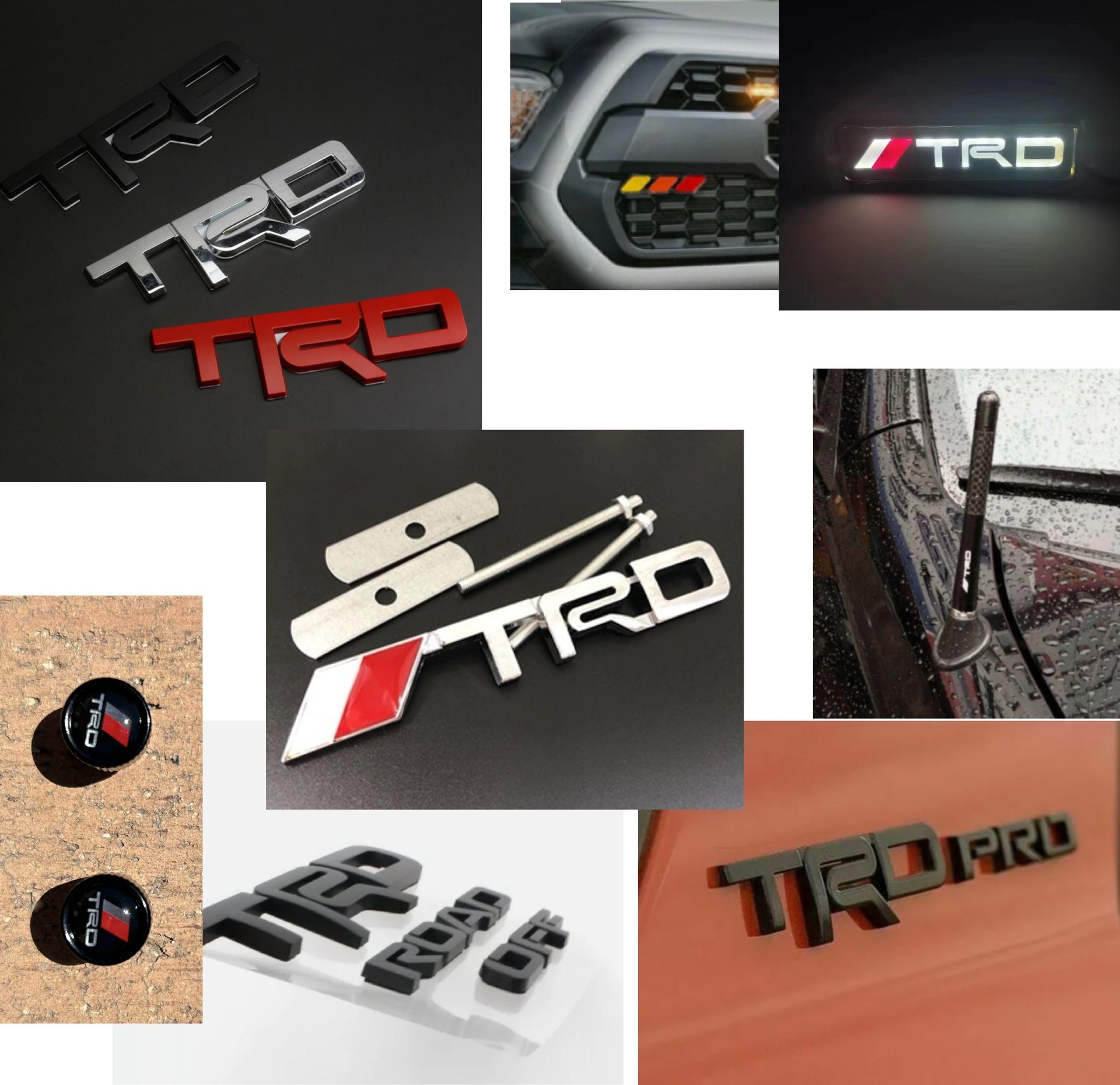 Each 10~15$ 3D Metal TRD Emblem Sticker Decal Toyota Racing Development Tailgate Badge