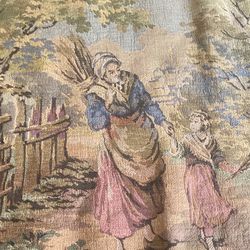 Victorian Tapestry Cotton Village Peasants 