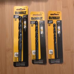 Set Of 3 Dewalt Drill Bits 29/64” 23/64” 19/64”