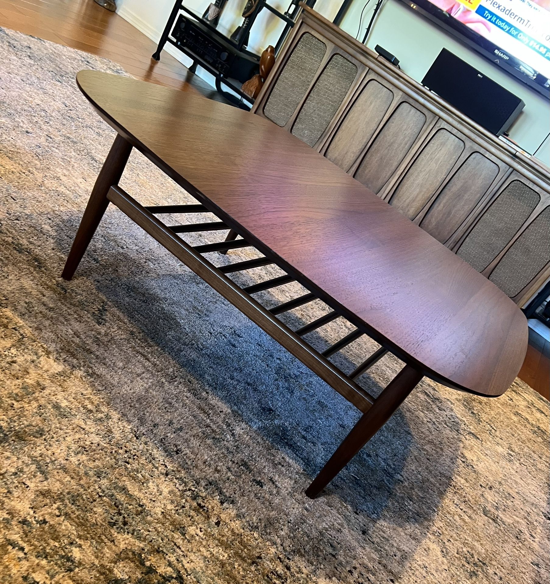 Article Lenia Mid Century Modern Style Walnut Coffee Table