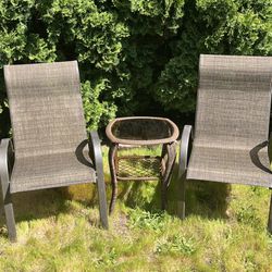 Outdoor chairs and table $60