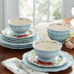 🌸 Sweet Rose 11-Piece Dinnerware Set – Service for 4 | NEW IN BOX 🌸