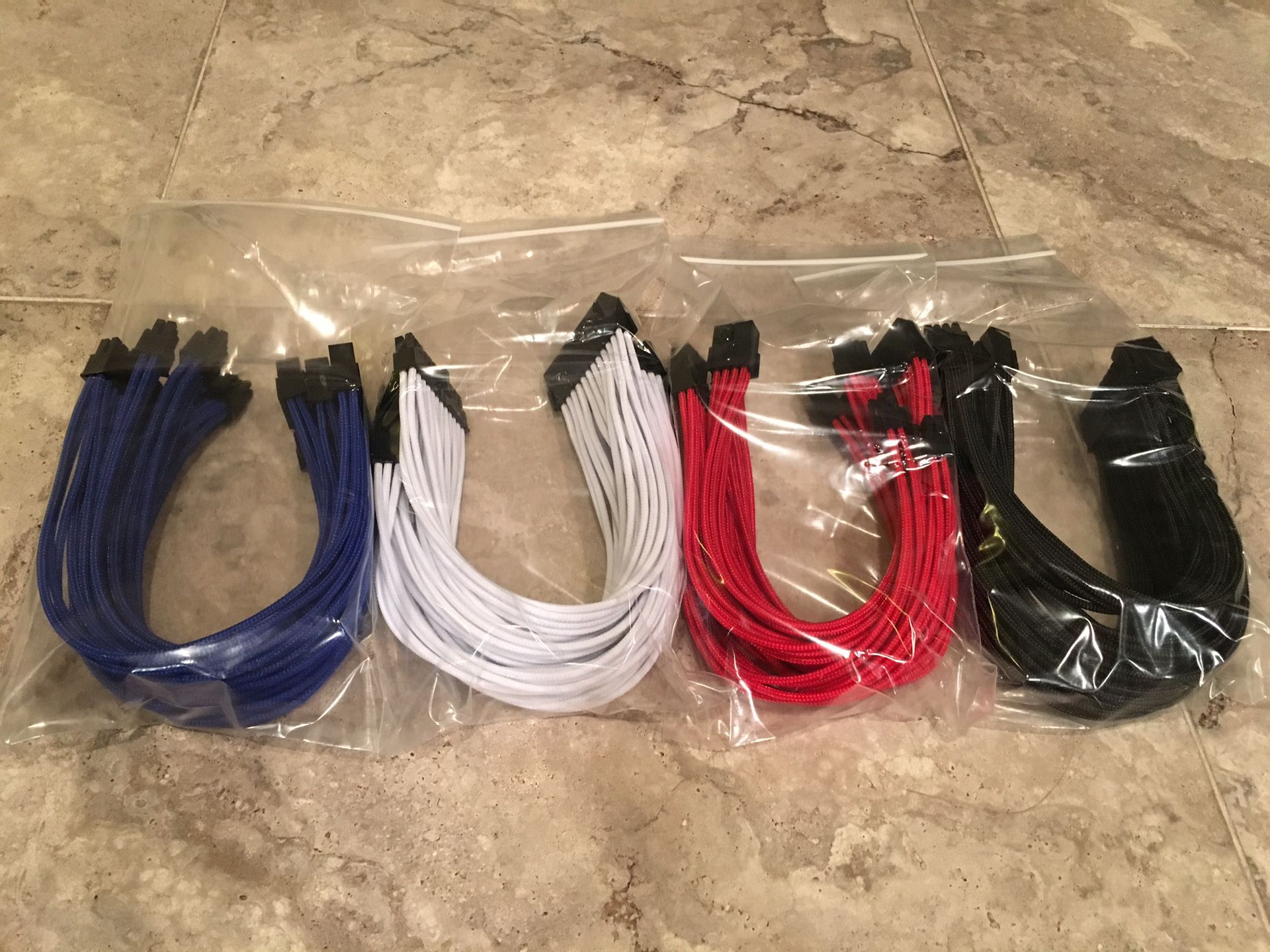 Sleeved cables for PC PSU extensions