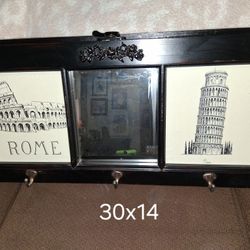 Hanging Mirror Coat Rack 