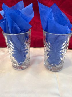 Set of 2 Cut Glass Tumblers