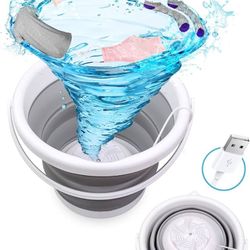 Portable Washing Machine, Mini Washing Machine with Foldable Laundry Bucket,Portable Turbo Washer by for Socks Underwear Bra, Travel Business Trip or