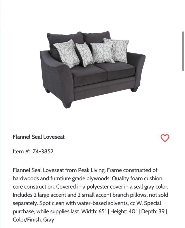 Loveseat, Oversized Chair & Ottoman