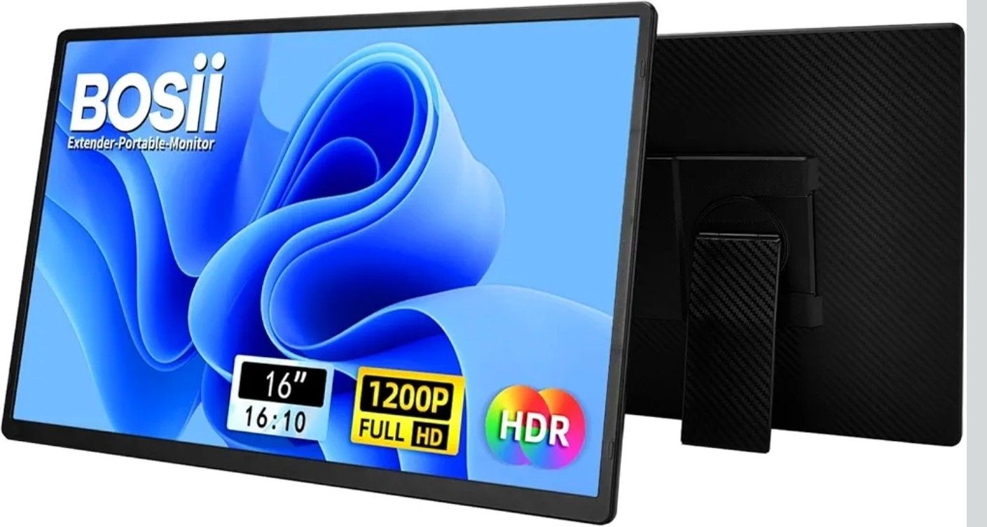 Dual 16" IPS FHD 1200P Extended Dual Monitor for Laptop Compatible with Windows Mac Travel Work