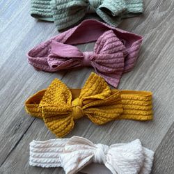 4-Baby Girl Soft Elastic Headbands! 