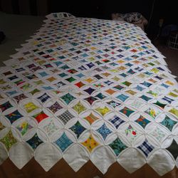 Handmade Cathedral Window Quilt