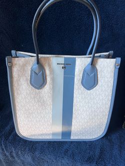 Michael Kors Women's Large White And light blue Tote Bag with zip
