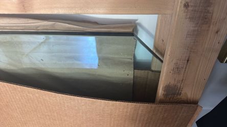 Custom cut 3/4” beveled edge glass table top