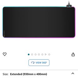 CORSAIR MM700 RGB Extended Cloth Gaming Mouse Pad - 36.6" x 15.8" - 360° RGB Lighting - Two USB Port Hub - Thick Rubber - Black