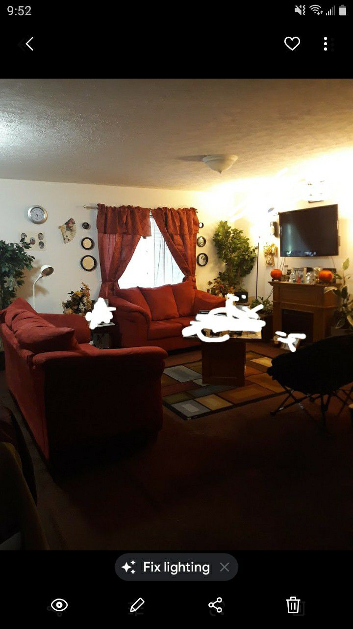 2 peice red living room set