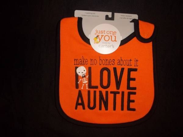 NWT Make No Bones About It I Love Auntie Teething Bib Water Resistant