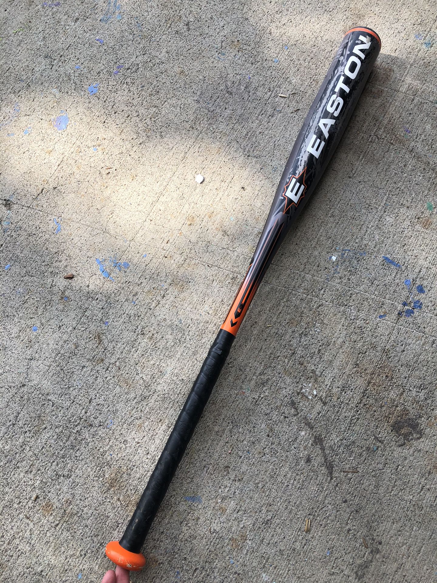 Easton orange baseball bat