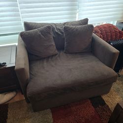 Crate & Barrel Lounge II "Deep" Chair and a Half - Espresso Brown