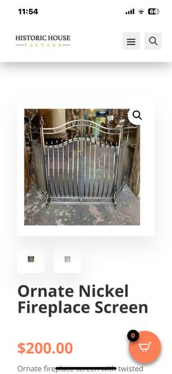 Ornate Nickel Fireplace Screen