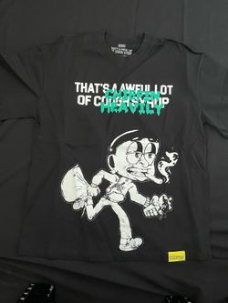 That's A Awful Lot Of Cough Syrup" 'Chiefin Heavily' Cartoon Tee - Black (Brand New)