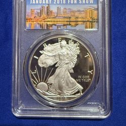 2018 1oz PCGS PR69DCAM EAGLE SILVER COIN 