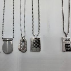 4 pcs 80s Men's Necklace Collection Goth Grudge Emo Biker