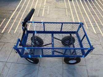 Blue metal wagon