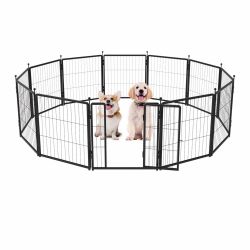 PETREEK 24 Inch Dog Playpen - Heavy-Duty 12-Panel Metal Fence