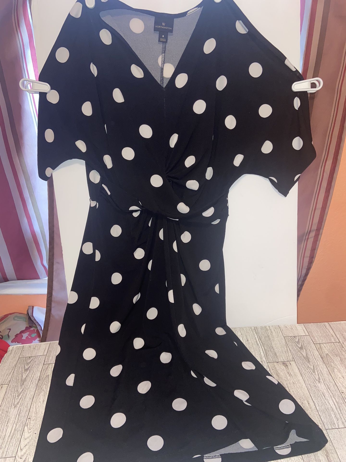 Black & White Polka Dot Dress -adult Small 