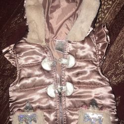 Girls 2T 100% Polyester Zip Up And Button Hoodie