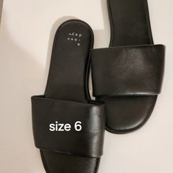 Flats black size 6