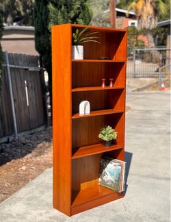 Danish Modern Mid Century Vintage Teak Bookcase Bookshelf – Made in Denmark