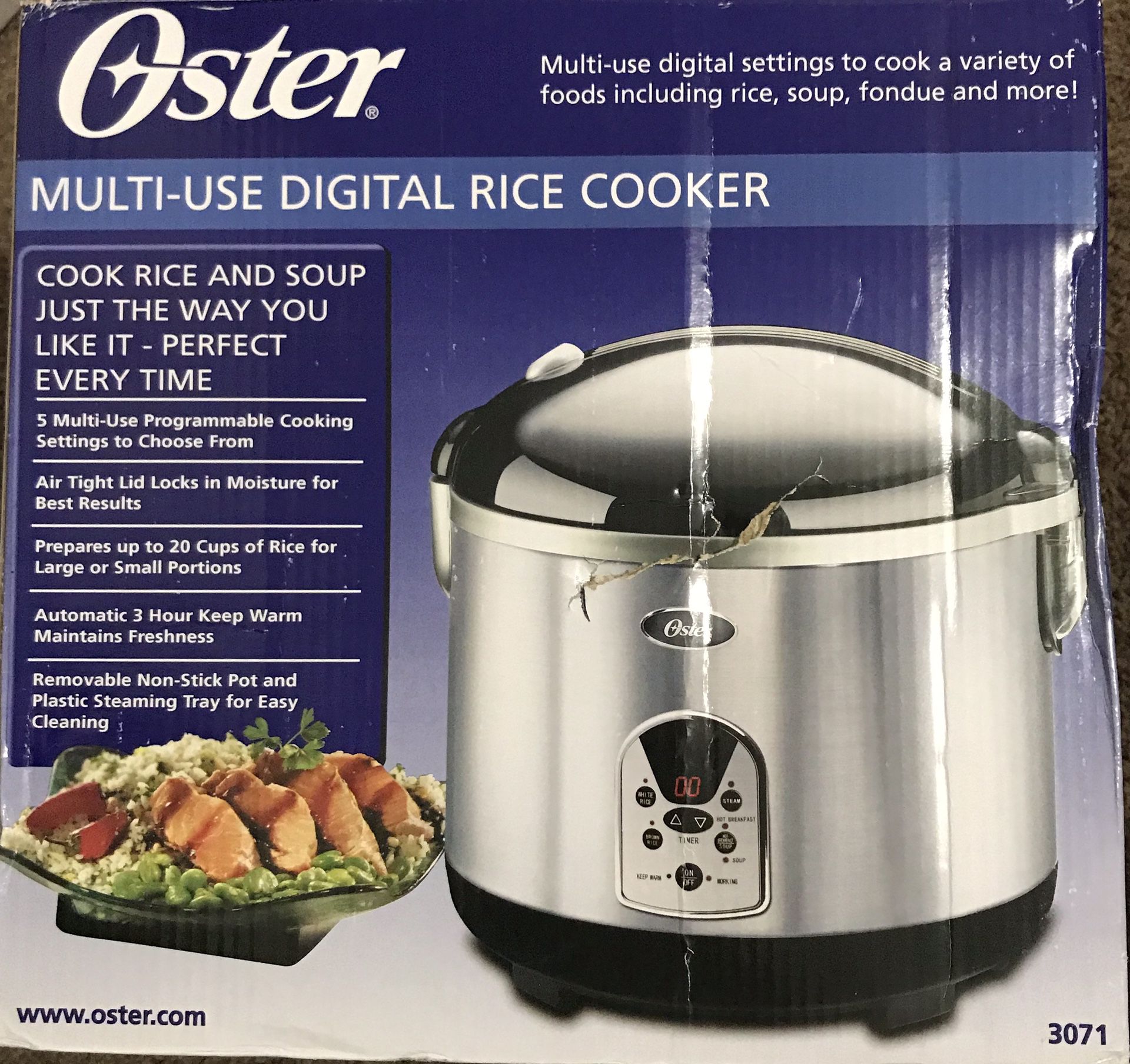 Oster 4729-53 10-Cup (Uncooked) Non-Stick Rice Cooker 220 Volts (Not for Usa)