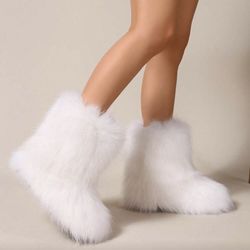 white fluffy boots 